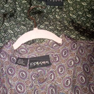 2 VERY HANDSOME COLORE ITALIA 100% SILK MEN'S SHIRTS SIZE XL.